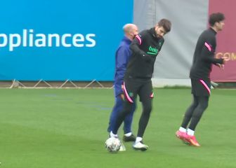 Piqué vuelve a trabajar con el grupo e ilusiona a los culés
