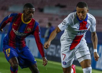 Dembélé, invisible ante Mbappé