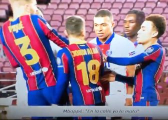 Mbappé to Alba, in Spanish: 