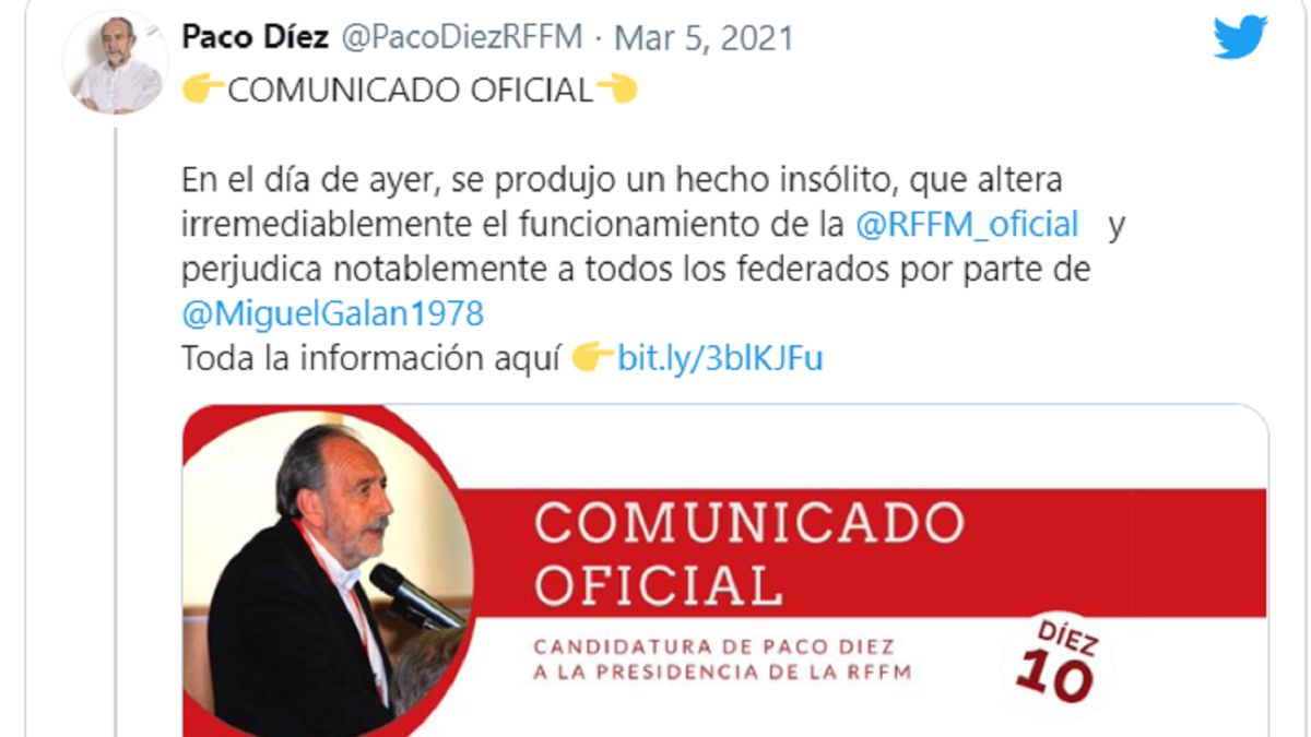 Paco Díez and Galán enter a crossroads of accusations