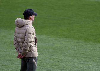 Suave sesión del Atlético con ensayos a balón parado