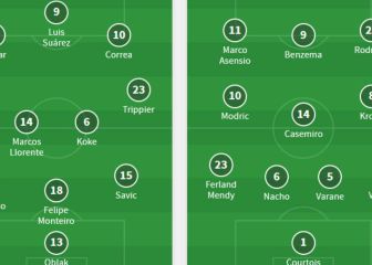 Alineaciones del derbi: Zidane y Simeone mueven los banquillos