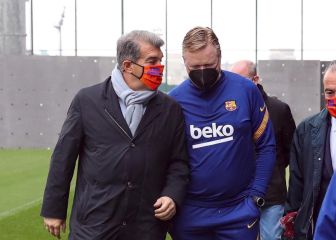 Laporta acude a la Ciutat Esportiva a animar al equipo para 