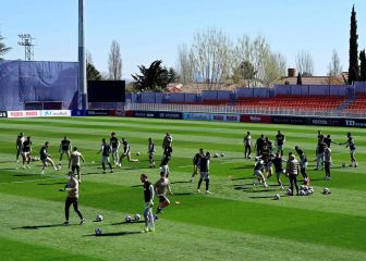 El Atlético de Madrid trabaja antes de viajar a Londres