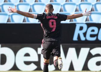 Benzema sitting at top table with Lewandowski and Haaland