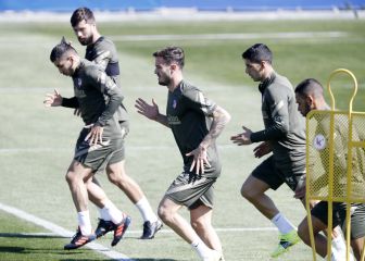El Atlético se entrenó sin Giménez ni Dembélé, a falta de más pruebas
