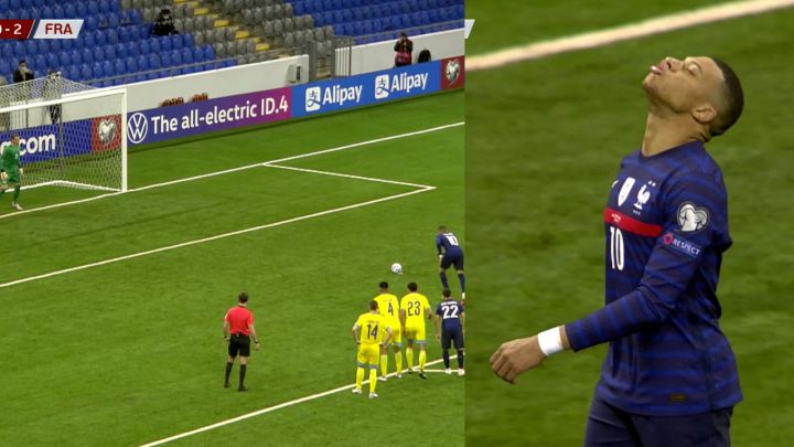 Mbappé, jugadón en el Kazajistán vs Francia... y penalti fallado