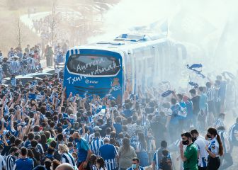 Las imágenes del ambiente en Zubieta para despedir a la Real