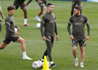 Último entrenamiento del Atleti antes de viajar a Sevilla