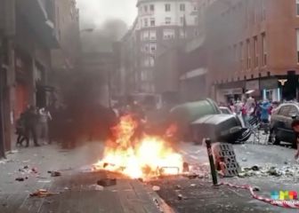 La Ertzainza carga en Bilbao tras las aglomeraciones por la final