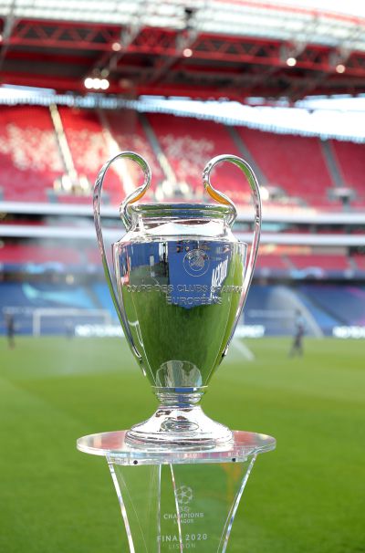 Trofeo de la Champions League en la final de Lisboa 2020.