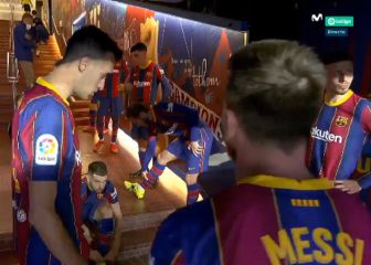 La arenga de Messi en el descanso: 