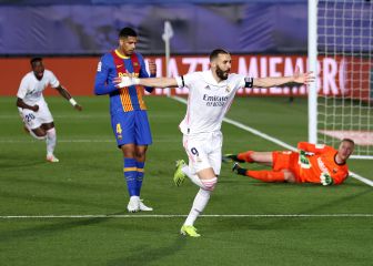 Así celebró Benzema su gol de tacón.