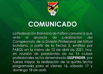 El fútbol boliviano se suspende por huelga de los jugadores