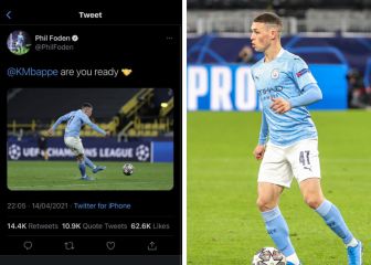 Foden rompe con su compañía de redes tras el tuit a Mbappé