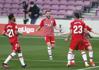 Aprobados y suspensos del Granada: Machís y Jorge Molina silencian al Barça