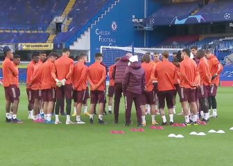 Sergio Ramos se entrena con el Real Madrid en Stamford Bridge
