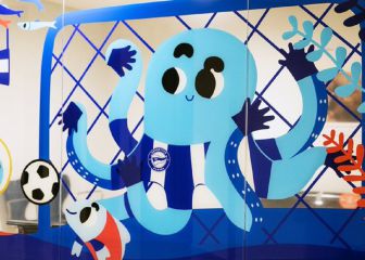 Murales de Alavés y Baskonia en pediatría del Txagorritxu