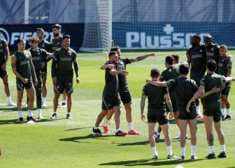 Intensa última sesión del Atlético para afinar la puntería