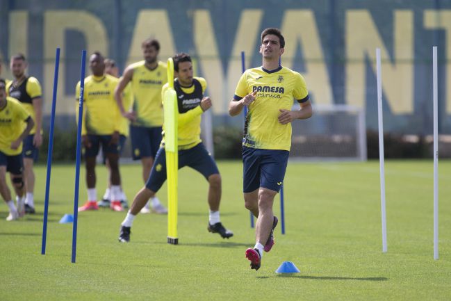 Gerard Moreno, en el último entrenamiento del Villarreal.