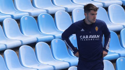 Gaizka Larrazábal, en La Romareda.