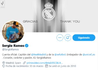 Ramos se despide en las redes