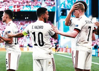 Un gol histórico, un homenaje a Eriksen, De Bruyne y Hazard de record, y un pase a octavos
