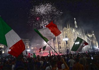 Roma, Milán, Nápoles, celebra el título de la Eurocopa