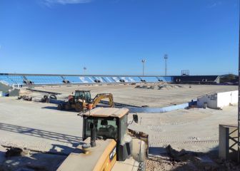 Trabajo a destajo para terminar de adaptar el estadio de Can Misses para LaLiga SmartBank