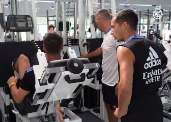 El 'pique' de Carvajal y Lucas en el gimnasio del Madrid