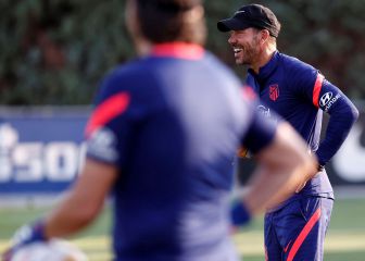 El balón, protagonista de la sesión matinal del Atlético