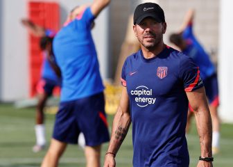 Carrera continua y balón en la primera sesión del Atlético