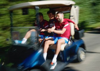 Jordi Alba, el ‘showman’ de los calentamientos