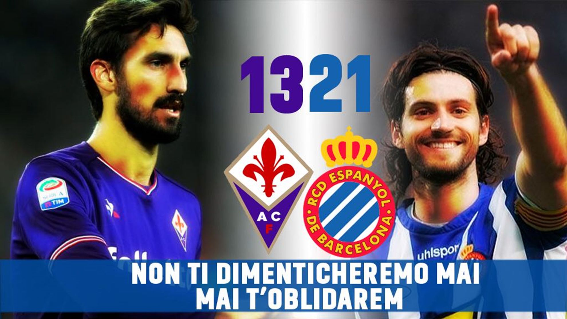 Davide Astori y Dani Jarque, capitanes eternos de Fiorentina y Espanyol.
