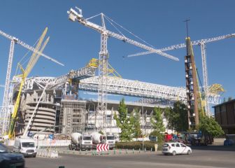 El detalle madridista que los obreros del Nuevo Bernabéu han colocado en lo alto del estadio