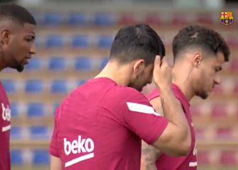 ¡Vaya caritas en el entreno del Barça! Depay es el único que sonríe