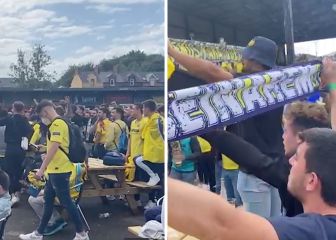 Así están los 600 aficionados del Villarreal en la burbuja de Belfast para ver la Supercopa