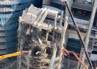 Impactante vídeo del derribo de una torre del Bernabéu