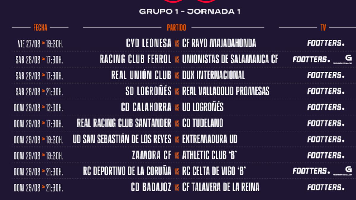 Conoce los horarios de la 1ª jornada de la Primera RFEF