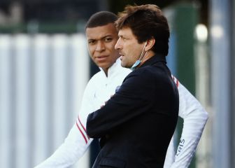 Las imágenes de la conversación de Leonardo con Mbappé en el entrenamiento del PSG