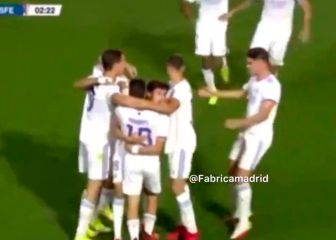Bienvenidos al gol del futuro del Real Madrid: Miguel Gutiérrez y Arribas en acción