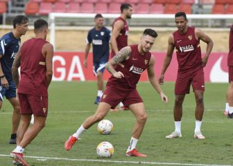 Ocampos, gran novedad en
el entrenamiento del Sevilla
