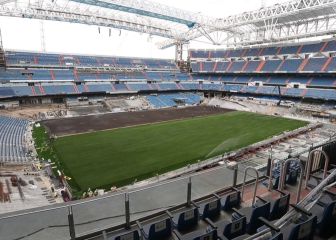 Pitch laid at the new Bernabéu ahead of Sunday's reopening
