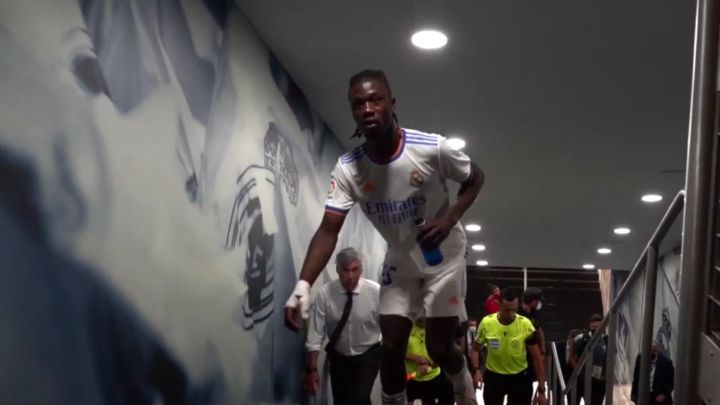 El Real Madrid publica la alegría de Camavinga al llegar al túnel