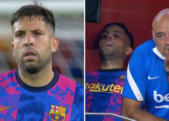Los gestos de Jordi Alba que reflejan el duro momento del Barcelona
