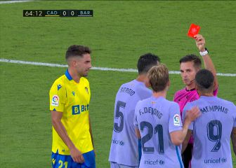 La polémica expulsión de De Jong en el Cádiz vs Barcelona