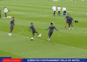 El 'baile' a Mbbapé en el rondo con acento español del PSG