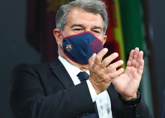 Laporta arenga al equipo antes de viajar a Lisboa