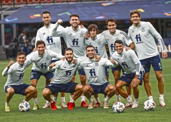 Las imágenes del entrenamiento de España en San Siro