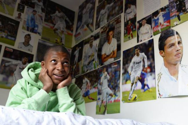 Mbappé, de niño, fan del Real Madrid.